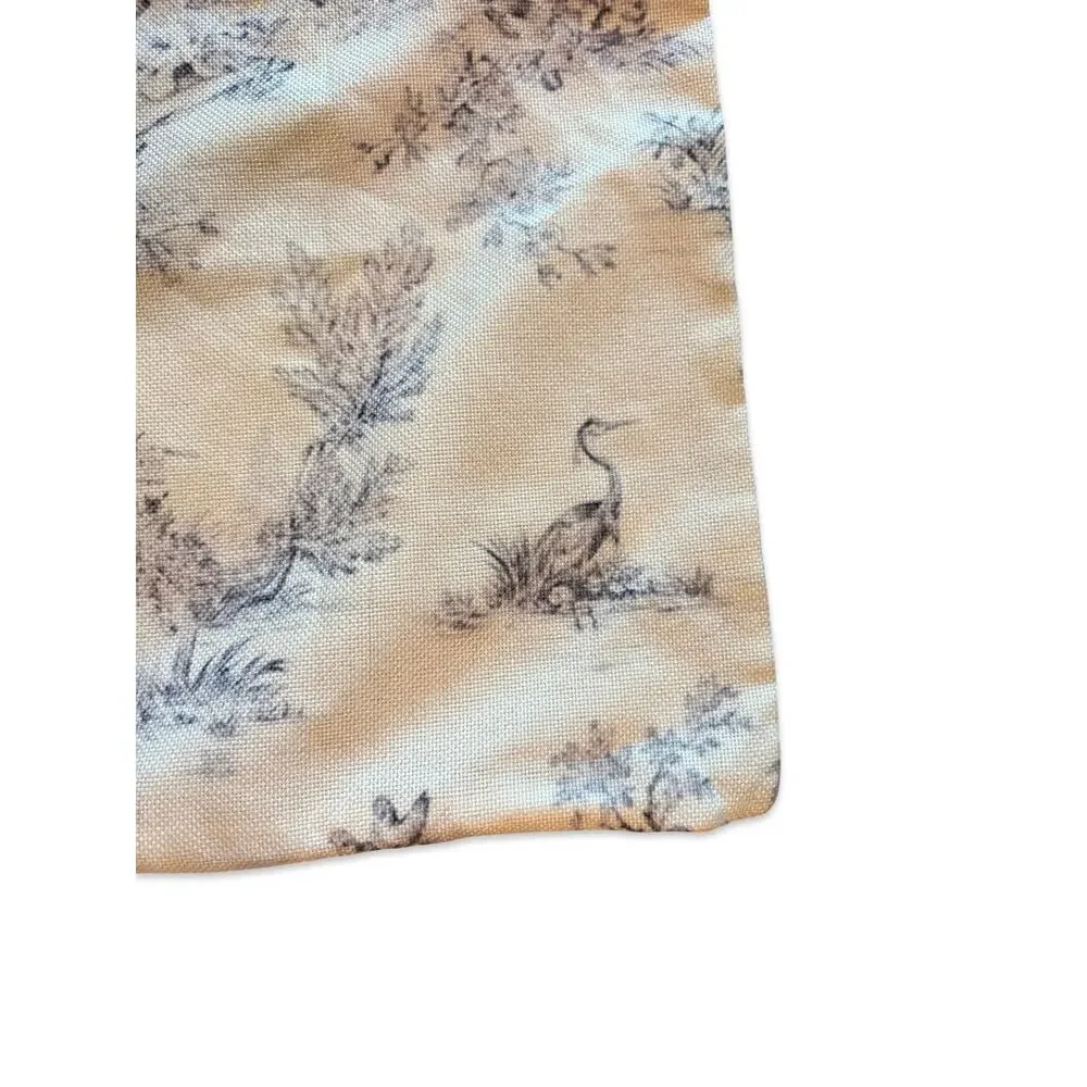 Set of 3 Toile Pillow Covers 19x19 Blue Beige French Country Cottagecore Zip